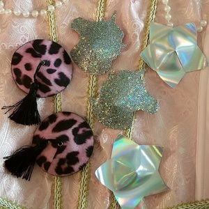 Set of 2 pasties nipple covers. Burlesque